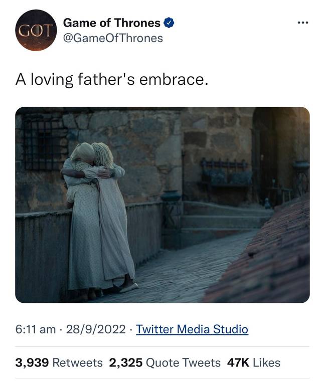 Credit: Game of Thrones/Twitter.