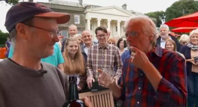 Expert Andy McConnell accidentally swigged some pee. Credit: Antiques Roadhshow/BBC