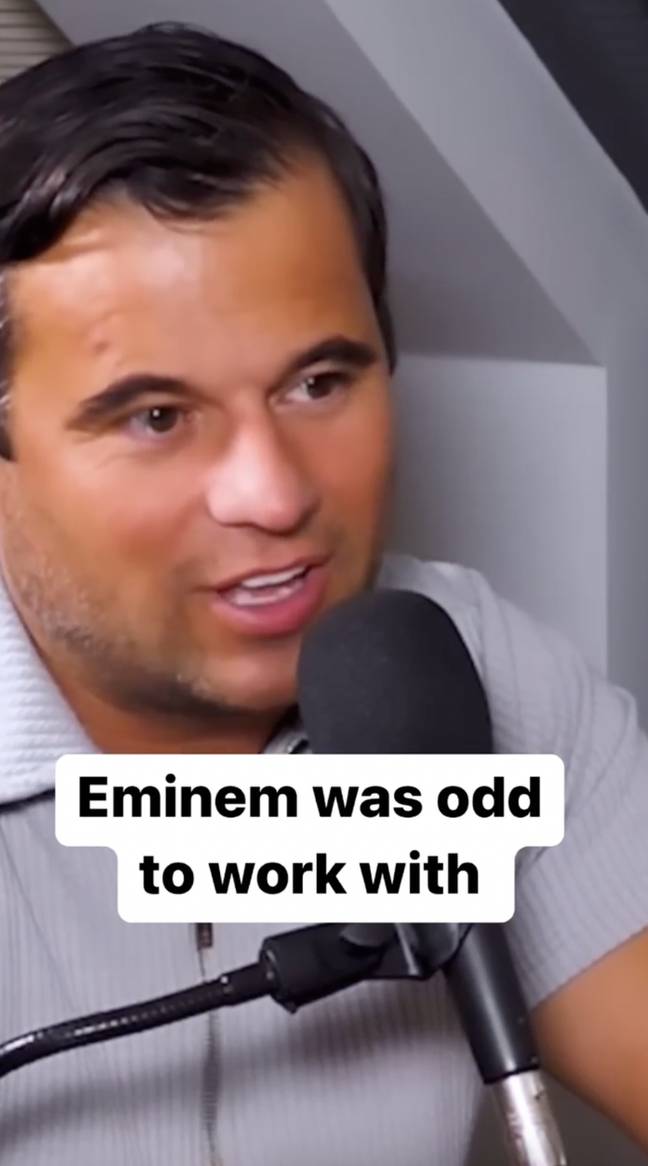 Speaking on the Anything Goes With James English podcast, the 49-year-old referred to Eminem as 'complicated' and 'remarkable'. Credit: YouTube/Anything Goes With James English