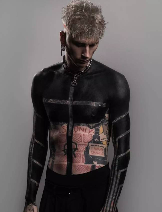 The reason behind Machine Gun Kelly's bold new half body tattoo as he