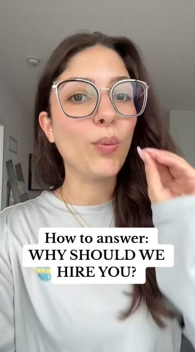 TikTok users who are looking for a job are finally finding out the answer a dreaded job interview question. Credit: TikTok/@emily.the.recruiter&nbsp;