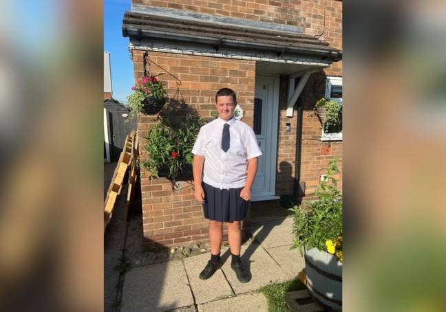 Thirteen-year-old Bodhi turned up for lessons in a skirt to beat the heat. Credit: MEN MEDIA