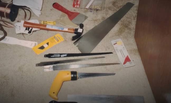 A collection of tools that were used for dismemberment. Credit: Netflix
