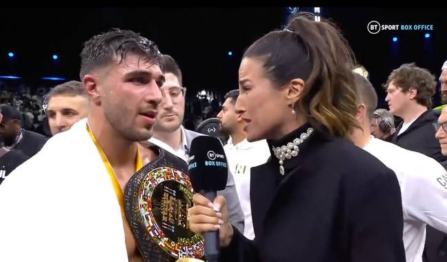 Tommy Fury beat Jake Paul in an incredibly close match this evening. Credit: BT Sport