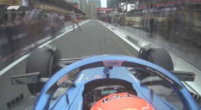 In-car footage just how close the driver was to photographers. Credit: F1 TV
