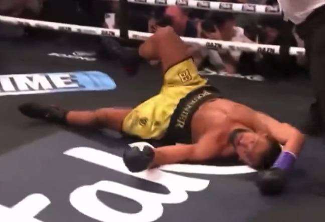 Fournier was KO'd by the blow but he thinks KSI should have been disqualified. Credit: DAZN