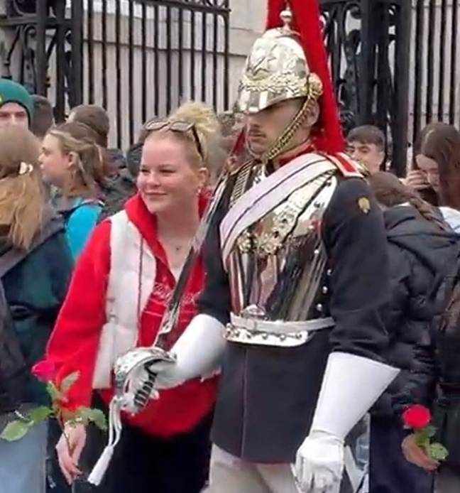 Lots of people try to get pictures with the King's Guards. Credit: TikTok/@thekingsguardsofficial