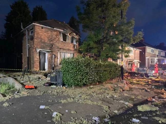Neighbours were able to rescue one man from the rubble, though a woman has sadly died. Credit: West Midlands Fire Service