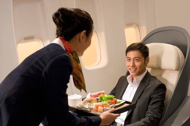 The flight attendant managed to get their own back on the awkward guy. Credits: Getty Images/Stock Photo