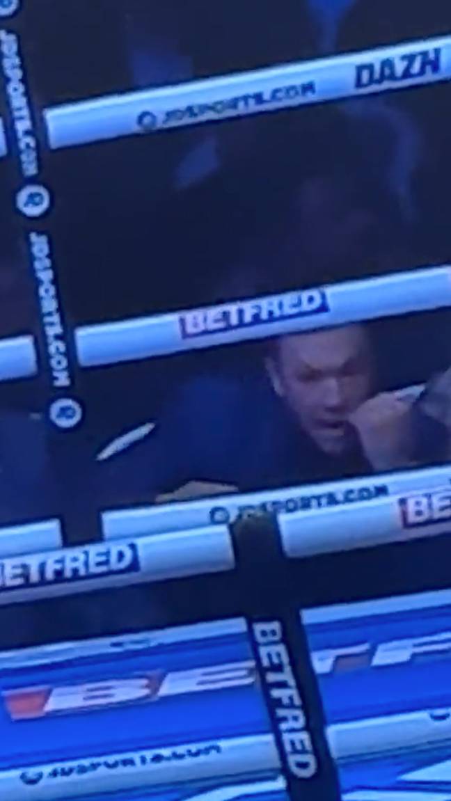 Conor McGregor is being mocked on social media after he's spotted ‘shadow boxing’ at the Anthony Joshua fight. Credit: X/@rduncan39