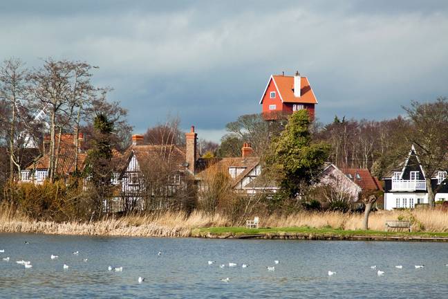 The House in the Clouds towers over the Suffolk village of Thorpeness. Credit: Alan Lyall / Alamy Stock Photo