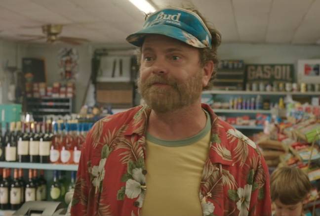 Rainn Wilson stars as a shopkeeper in Jerry and Marge Go Large. Credit: Paramount+