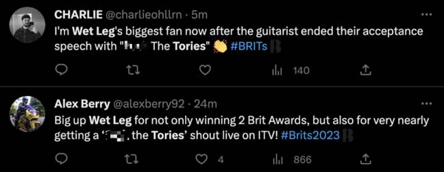 Even viewers who aren't indie rock fans couldn't help but commend the band. Credit: Twitter