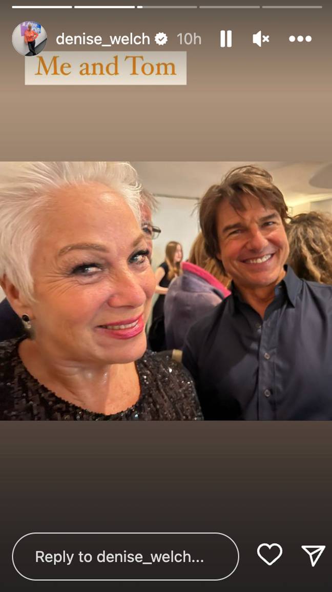 The Loose Women star even posed with a starstruck fan… oh wait, that’s Tom Cruise, Credit: Instagram/@denise_welch