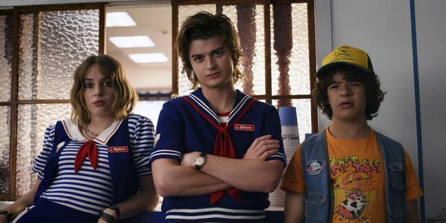 Quinn said he spoke to Joe Keery, pictured centre, about potential storylines. Credit: Alamy 