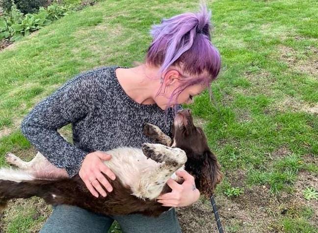 Maisie and her owner Codie Hutton were finally reunited. Credit: Facebook/Codie Hutton