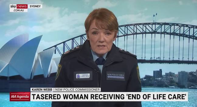 NSW Police Commissioner Karen Webb said she wants the full context before seeing the footage. Credit: Sky News