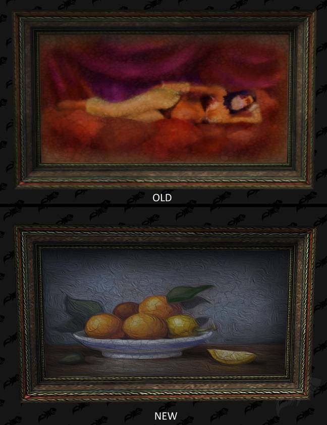 The old painting and the new painting in 'World of Warcraft' / Credit: Wowhead, Blizzard