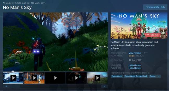 Hello Games' 'No Man Sky' Reviews / Credit: Valve