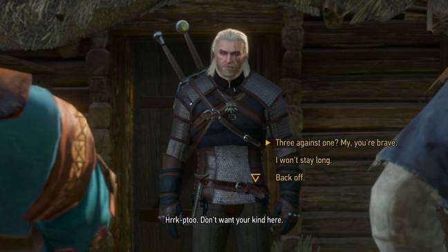 Expect plenty of people to spit at you - Witchers aren't much loved in Velen and White Orchard