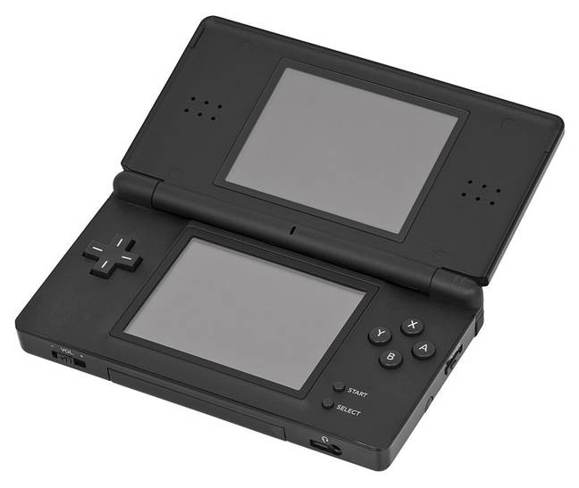 The Nintendo DS Lite, with its GBA slot visible on the bottom / Credit: Evan Amos