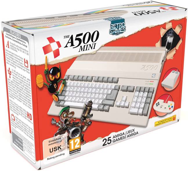 The A500 Mini's box art / Credit: Retro Games Ltd