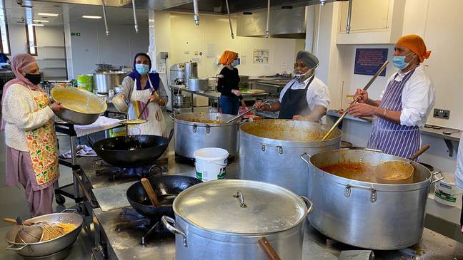 People at Guru Nanak Darbar Gurdwara in Gravesend have been working to prepare food for stranded lorry drivers. Credit: Guru Nanak Darbar Gurdwara Gravesend