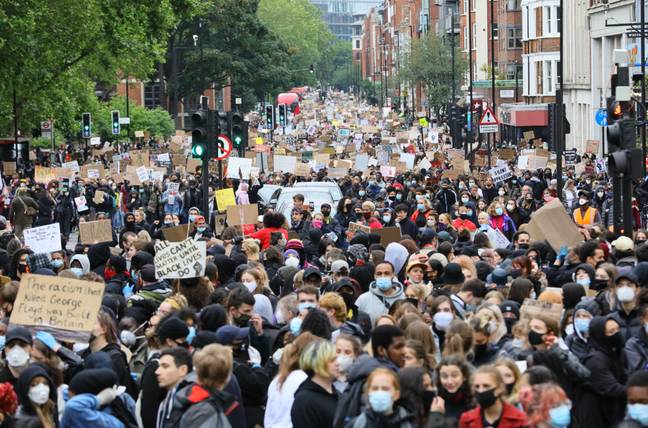 Protestors in London. Credit: PA