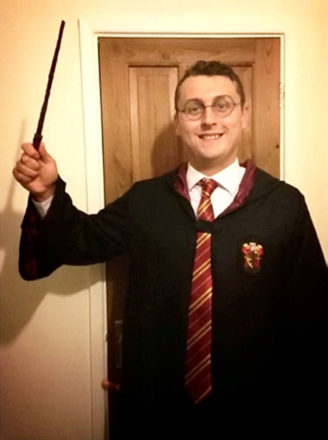 Dressing up as the 'real' Harry Potter. Credit: SWNS