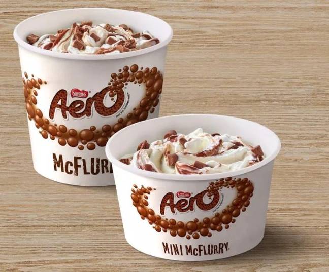 The Aero and Mint Aero McFlurries will be sold until 25 June. Credit: McDonald's