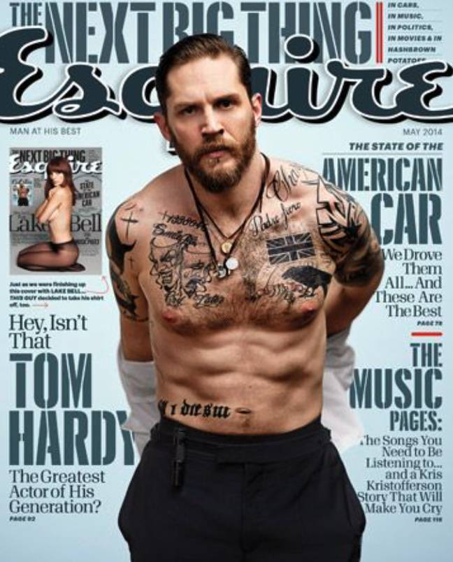 Tom Hardy's Tattoos (Credit: Esquire)