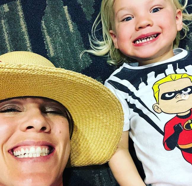 Pink with son Jameson. Credit: Pink/Instagram