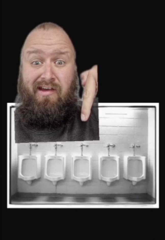 Freddie point to middle [urinal number three]. Credit: TikTok/freddyquinne