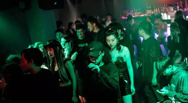 Clubbers in a Wuhan nightclub in September. Credit: Getty