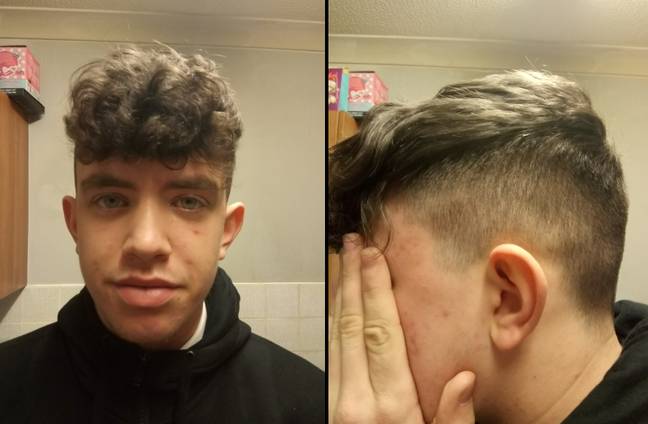 Jonathan Soares got his hair cut after being told it was too long. Credit: SWNS