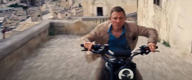 The sequence, filmed in Matera, has been teased in the trailers for No Time To Die. Credit: Warner Bros