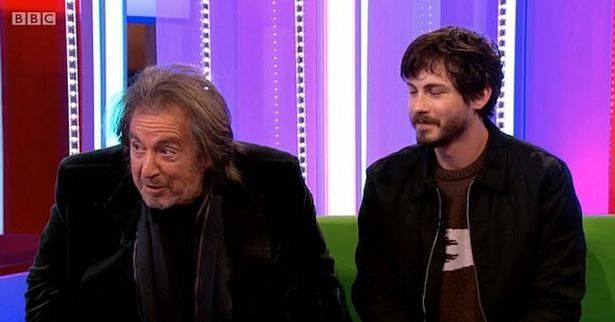 Pacino was on with his co-star Logan Lerman. Credit: BBC One