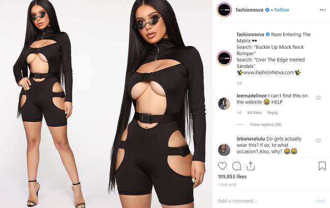 The Instagram post has racked up thousands of likes. Credit: Instagram/Fashion Nova