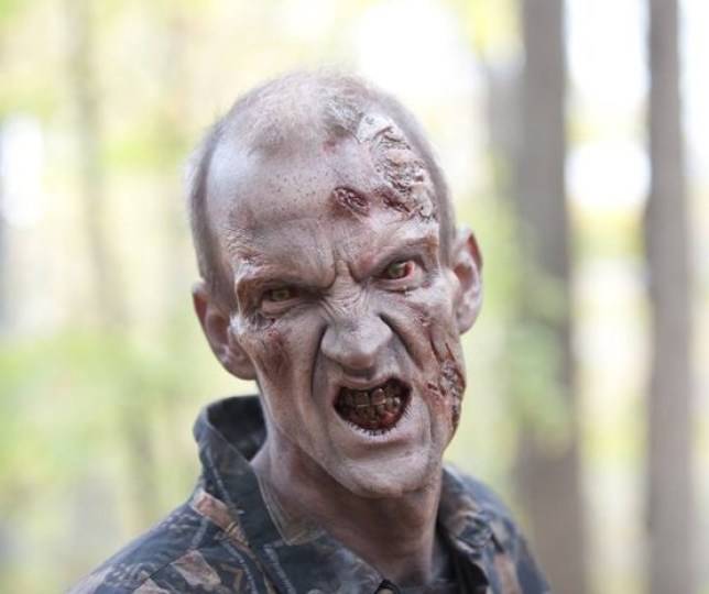 Mundy played a zombie in The Walking Dead. Credit: AMC Studios