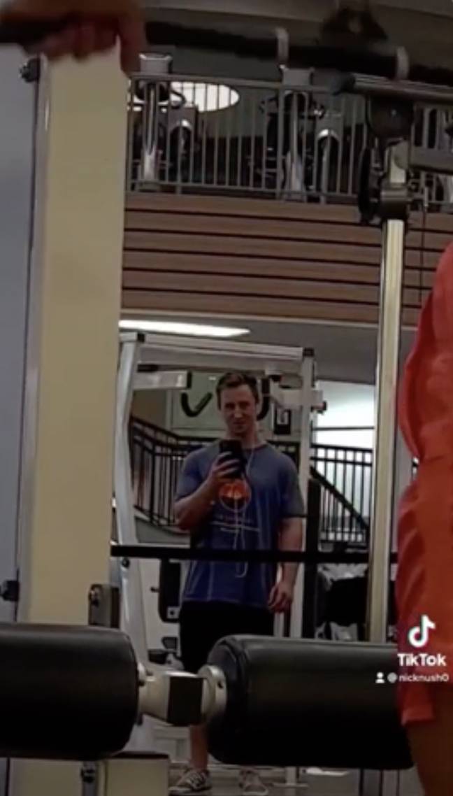 A man in the gym started filming Nick work out on his phone without consent. Credit: TikTok/@nicknush0