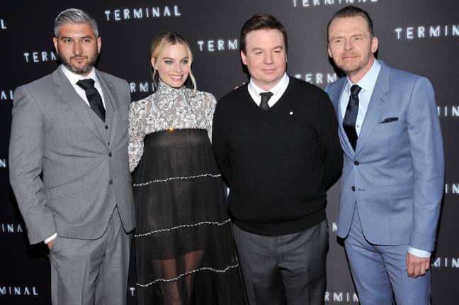 Vaughn Stein, Margot Robbie, Mike Myers and Simon Pegg. Credit: PA