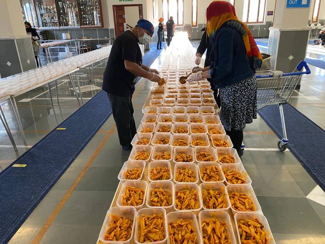 3,500 meals have now been made for the drivers stuck at the border. Credit: Guru Nanak Darbar Gurdwara Gravesend