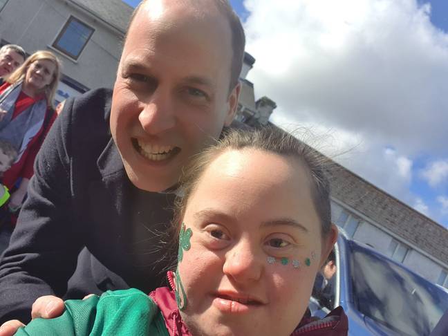 Prince William posed for a selfie with Jennifer Malone. Credit: Twitter/Donna Malone