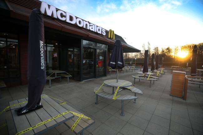 A McDonald's restaurant that is currently closed amid the coronavirus pandemic. Credit: PA
