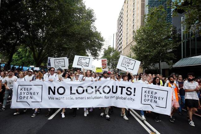 The lockout laws sparked loads of protests. Credit: Keep Sydney Open