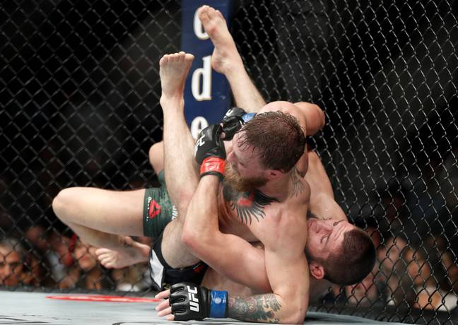 McGregor and Nurmagomedov's fight in October 2018. Credit: PA