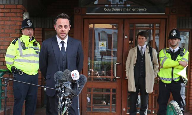 Ant McPartlin speaking outside The Court House in Wimbledon, London, following his sentence. Credit: PA