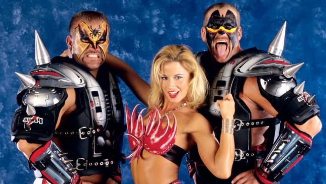 Sunny with the Road Warriors. Credit: WWE