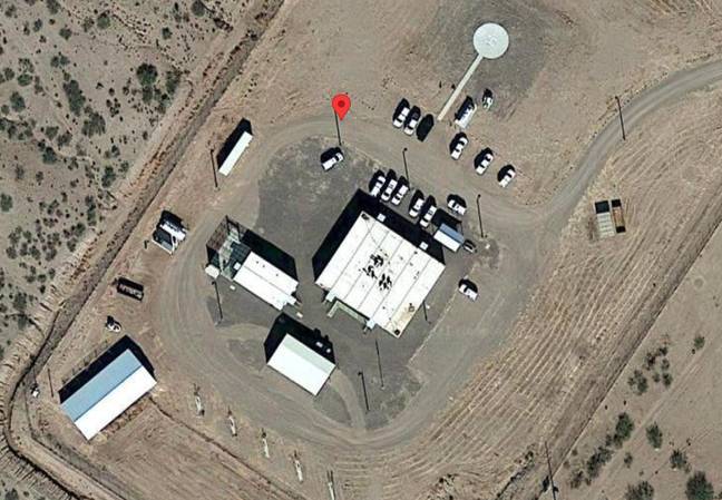 Google Maps users think this isolated facility in the desert is conducting Alien research. (Credit: Google Maps)