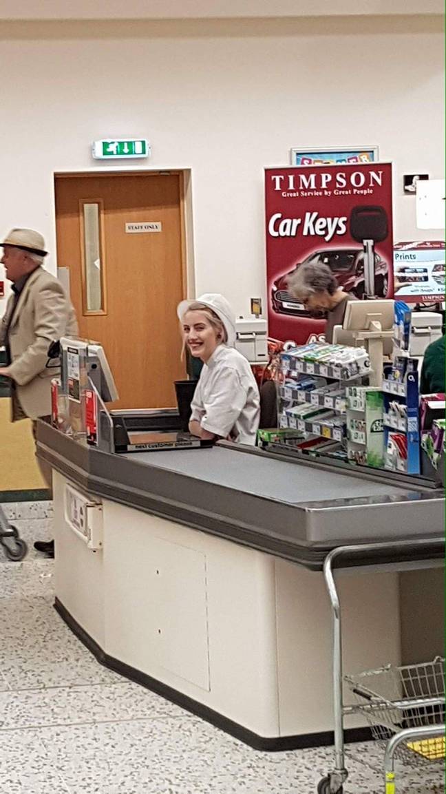 Ally Mae when she worked in Morrisons. Credit: Triangle News